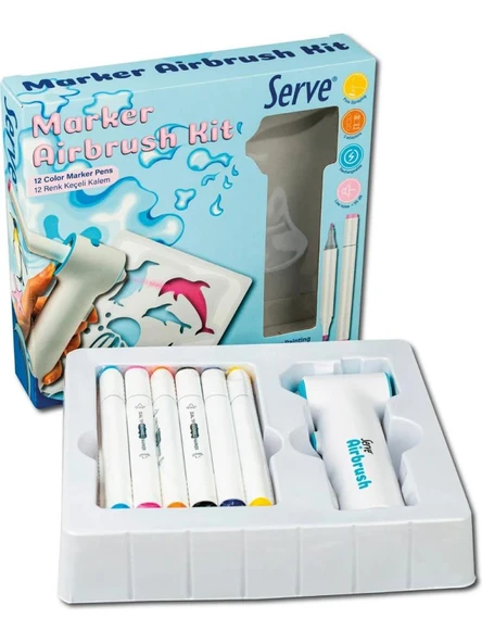 SERVE AIRBRUS KIT 12 RENK KECELI KALEM SV-8900 ürün görseli 1