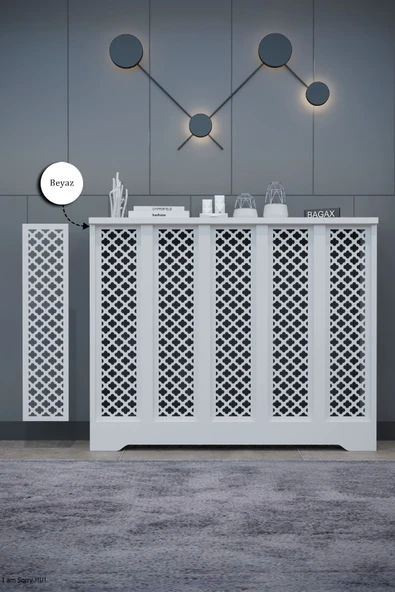 Dekoratif Petek Dolabı Kalorifer Peteği Kapatma Ünitesi Modern Tasarım İç Ölçü 96 cm Dış Ölçü 100 cm ürün görseli 1