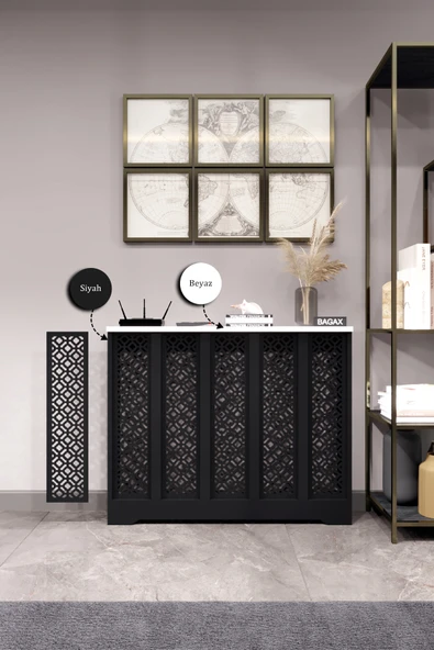 Dekoratif Petek Dolabı Kalorifer Peteği Kapatma Ünitesi Modern Tasarım İç Ölçü 96 cm Dış Ölçü 100 cm ürün görseli 1