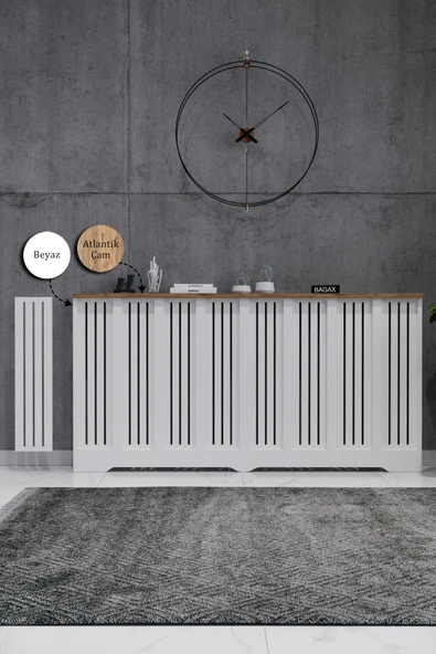 Petek Kaplama Modern Radyatör Kapatma Ünitesi Ön Panel MDF Tasarım İç ölçü 156 cm Dış Ölçü 160 cm ürün görseli 1