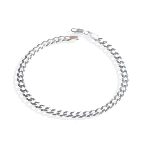 Elips Gurmet 5mm Gümüş Erkek Bileklik - Resim 4