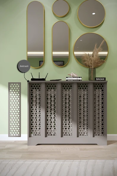 Dekoratif Petek Dolabı Kalorifer Peteği Kapatma Ünitesi Modern Tasarım İç Ölçü 96 cm Dış Ölçü 100 cm ürün görseli 1