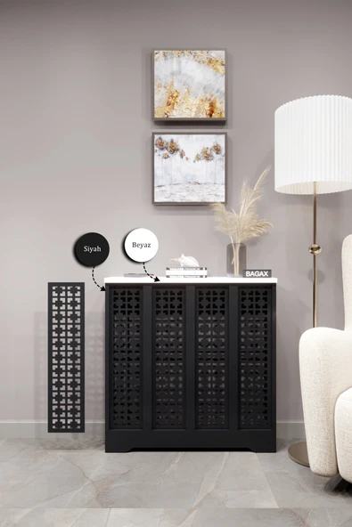 Dekoratif Petek Dolabı Kalorifer Peteği Kapatma Ünitesi Modern Tasarım İç Ölçü 76 cm Dış Ölçü 80 cm ürün görseli 1