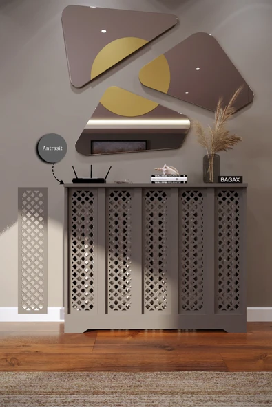 Dekoratif Petek Dolabı Kalorifer Peteği Kapatma Ünitesi Modern Tasarım İç Ölçü 96 cm Dış Ölçü 100 cm ürün görseli 1