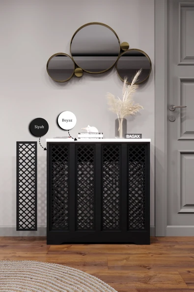 Dekoratif Petek Dolabı Kalorifer Peteği Kapatma Ünitesi Modern Tasarım İç Ölçü 76 cm Dış Ölçü 80 cm ürün görseli 1
