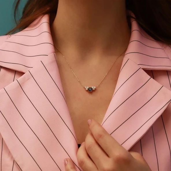 Prenses Model Swarovski Rose Gold Kaplama Kolye ürün görseli 1