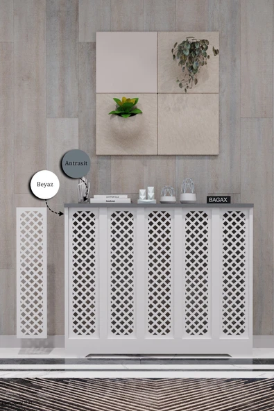 Dekoratif Petek Dolabı Kalorifer Peteği Kapatma Ünitesi Modern Tasarım İç Ölçü 96 cm Dış Ölçü 100 cm ürün görseli 1