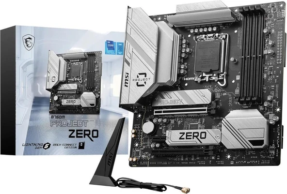 MSI B760M Project Zero Wi-Fi Intel LGA1700 DDR5 Micro ATX Anakart Outlet ürün görseli 1
