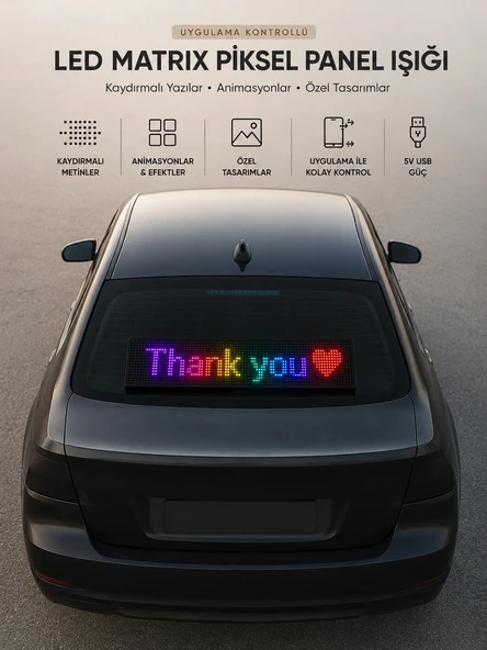 LED Matrix Piksel Panel Işığı USB Uygulama Kontrollü Kaydırmalı Yazı Ekranı ürün görseli 1