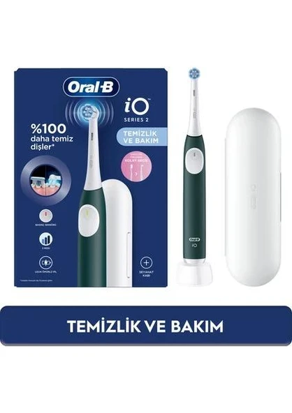 Oral-B iO 2 Seyahat Kaplı Yeşil Şarjlı Diş Fırçası ürün görseli 1