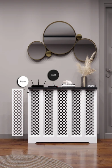 Dekoratif Petek Dolabı Kalorifer Peteği Kapatma Ünitesi Modern Tasarım İç Ölçü 96 cm Dış Ölçü 100 cm ürün görseli 1