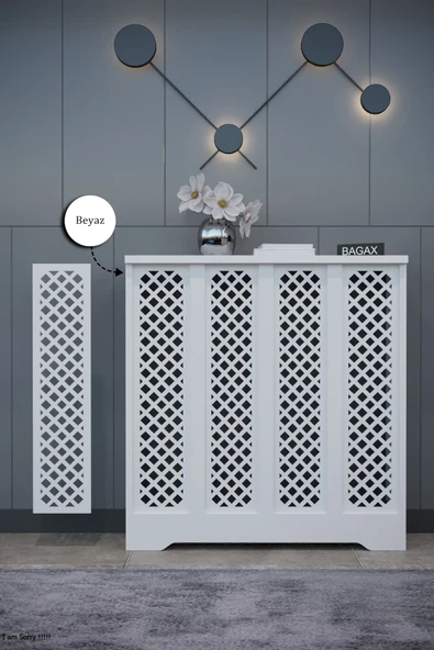 Dekoratif Petek Dolabı Kalorifer Peteği Kapatma Ünitesi Modern Tasarım İç Ölçü 76 cm Dış Ölçü 80 cm ürün görseli 1