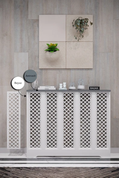 Dekoratif Petek Dolabı Kalorifer Peteği Kapatma Ünitesi Modern Tasarım İç Ölçü 96 cm Dış Ölçü 100 cm ürün görseli 1