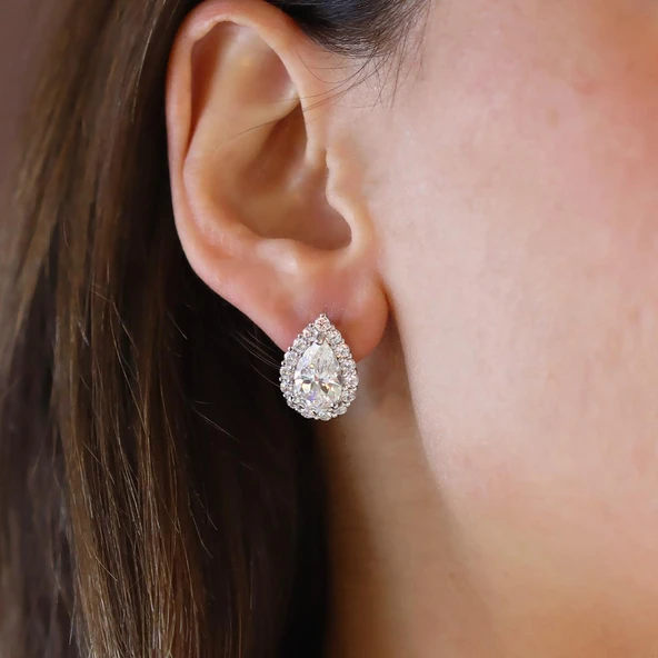Damla Taşlı Sky Diamond Gümüş Küpe ürün görseli 1