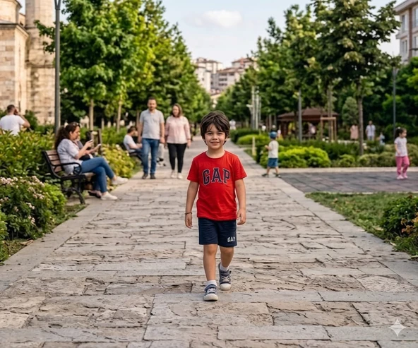 Köşeli Gap Detaylı Çocuk Şortlu Takım ürün görseli 1