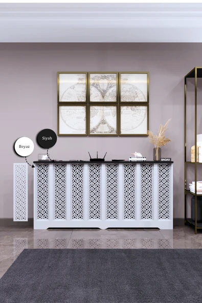 Petek Kaplama Modern Radyatör Kapatma Ünitesi Ön Panel MDF Tasarım İç ölçü 156 cm Dış Ölçü 160 cm ürün görseli 1