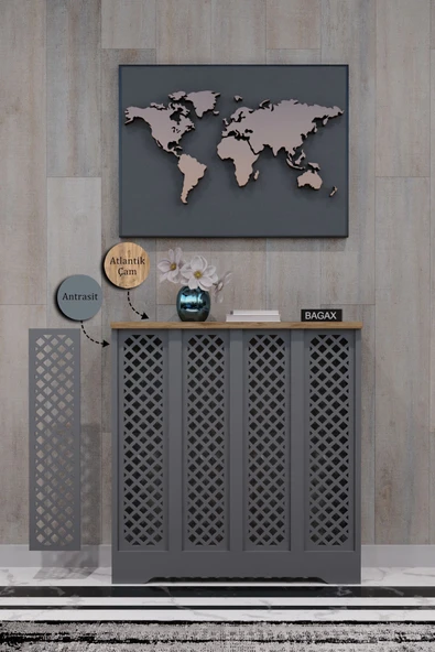 Dekoratif Petek Dolabı Kalorifer Peteği Kapatma Ünitesi Modern Tasarım İç Ölçü 76 cm Dış Ölçü 80 cm ürün görseli 1