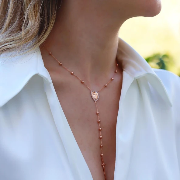 Top Trend Rose Gold Kaplama Gümüş Kolye ürün görseli 1