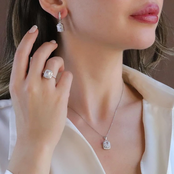 Icecut Taşlı Gümüş Set ürün görseli 1