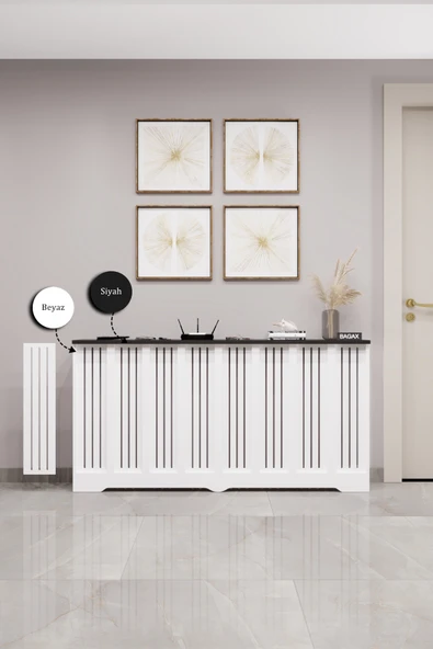 Petek Kaplama Modern Radyatör Kapatma Ünitesi Ön Panel MDF Tasarım İç ölçü 156 cm Dış Ölçü 160 cm ürün görseli 1