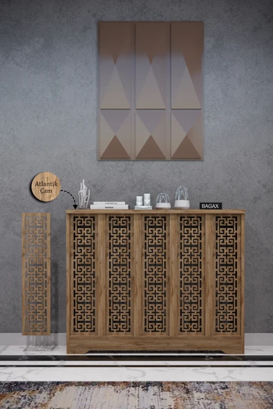 Dekoratif Petek Dolabı Kalorifer Peteği Kapatma Ünitesi Modern Tasarım İç Ölçü 96 cm Dış Ölçü 100 cm ürün görseli 1