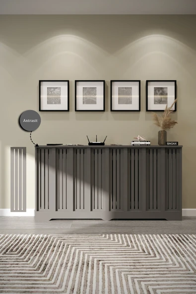 Petek Kaplama Modern Radyatör Kapatma Ünitesi Ön Panel MDF Tasarım İç ölçü 156 cm Dış Ölçü 160 cm ürün görseli 1