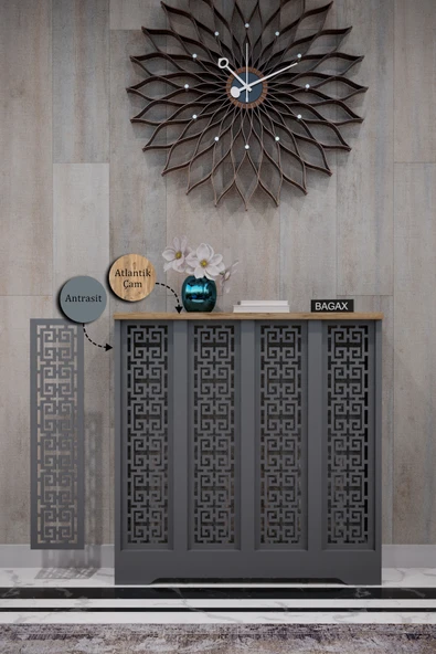 Dekoratif Petek Dolabı Kalorifer Peteği Kapatma Ünitesi Modern Tasarım İç Ölçü 76 cm Dış Ölçü 80 cm ürün görseli 1