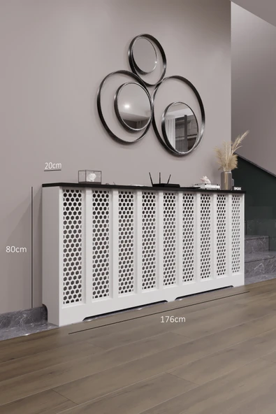 Petek Kaplama Dresuar Kalorifer Peteği Dekoratif Kapatma Mobilyası İç Ölçü 176 cm Dış Ölçü 180 cm ürün görseli 1