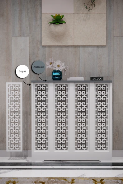 Dekoratif Petek Dolabı Kalorifer Peteği Kapatma Ünitesi Modern Tasarım İç Ölçü 76 cm Dış Ölçü 80 cm ürün görseli 1