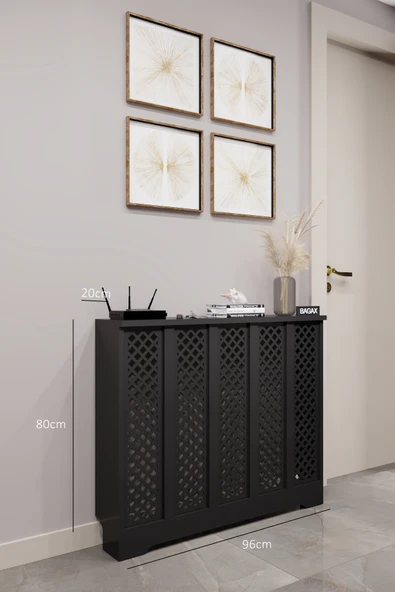 Dekoratif Petek Dolabı Kalorifer Peteği Kapatma Ünitesi Modern Tasarım İç Ölçü 96 cm Dış Ölçü 100 cm ürün görseli 1