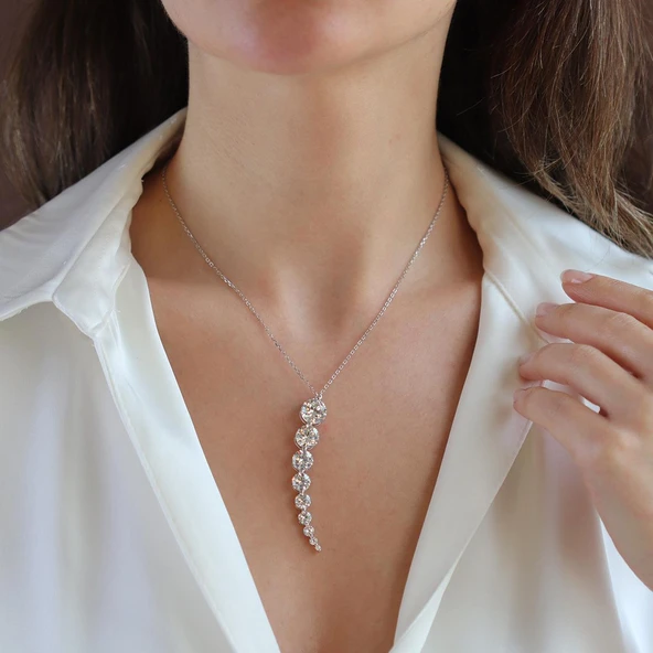 Su Yolu Sky Diamond Gümüş Kolye - Resim 2