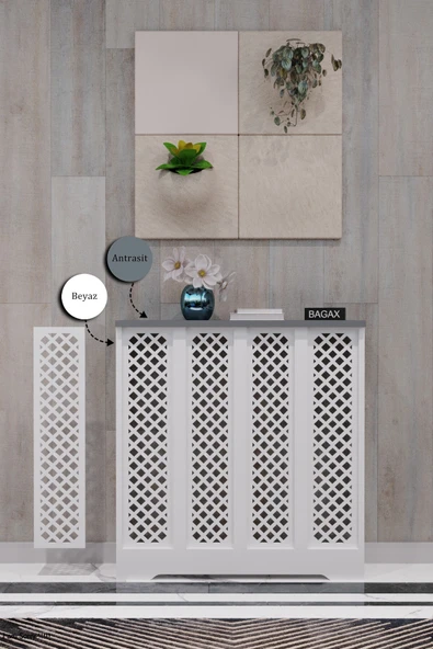 Dekoratif Petek Dolabı Kalorifer Peteği Kapatma Ünitesi Modern Tasarım İç Ölçü 76 cm Dış Ölçü 80 cm ürün görseli 1