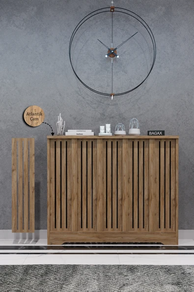Dekoratif Petek Dolabı Kalorifer Peteği Kapatma Ünitesi Modern Tasarım İç Ölçü 96 cm Dış Ölçü 100 cm ürün görseli 1