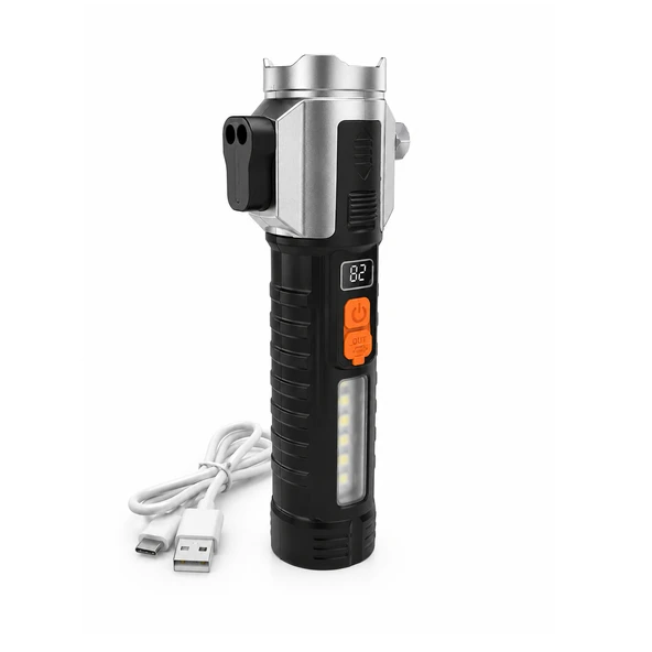 GS-15600 Profesyonel Şarjlı Suya ve Darbeye Dayanıklı El Feneri Kemer Kesme Cam Kırma Mıknatıslı ürün görseli 1