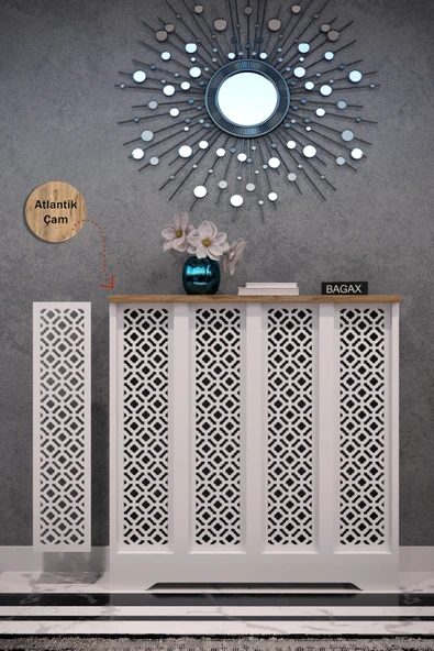 Dekoratif Petek Dolabı Kalorifer Peteği Kapatma Ünitesi Modern Tasarım İç Ölçü 76 cm Dış Ölçü 80 cm ürün görseli 1