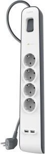 Belkin BSV401VF2M 525 Joule 2 USB'li 4'lü 2 m Akım Korumalı Priz Outlet ürün görseli 1