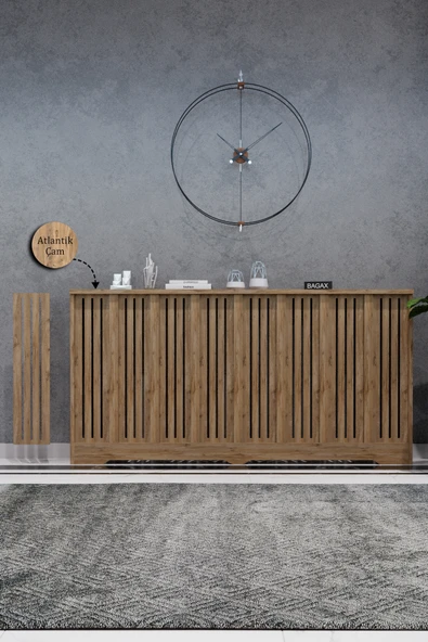 Petek Kaplama Modern Radyatör Kapatma Ünitesi Ön Panel MDF Tasarım İç ölçü 156 cm Dış Ölçü 160 cm ürün görseli 1