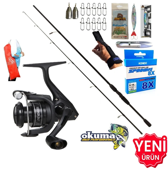 Okuma Revenger Rv-3000A 270cm 20-40gr Double Black Spin Olta Takımı Seti ürün görseli 1