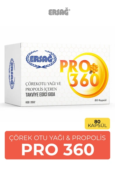 ERSAĞ Pro 360 Propolis ve Çörekotu Yağı 80 Jel Kapsül ürün görseli 1