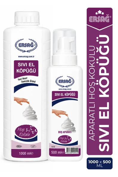 ERSAĞ Aparatlı Hoş Kokulu Sıvı El Köpüğü 1000 ML X 500 ML ürün görseli 1