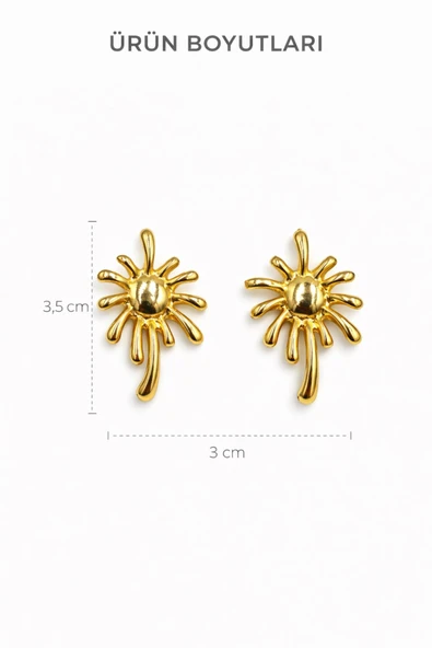 Luma Gold Çivi Küpe - Resim 3