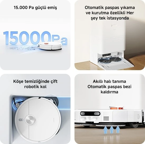 Xiaomi Robot Vacuum H50 Pro Robot Süpürge White - Resim 2