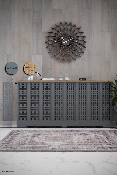 Petek Kaplama Modern Radyatör Kapatma Ünitesi Ön Panel MDF Tasarım İç ölçü 156 cm Dış Ölçü 160 cm ürün görseli 1