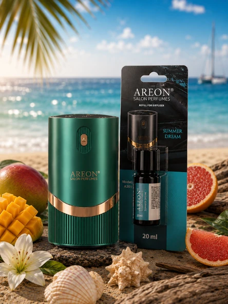 Areon Aromatik Difüzör Yeşil (Lux Metal) + Summer Dream ürün görseli 1
