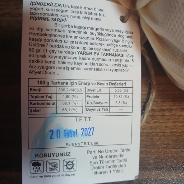 GEDİZ EV TARHANASI 500 GR - Resim 2