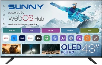 SUNNY SN43QFMLN-W02S 109 Ekran Full HD webOS Smart QLED TV ürün görseli 1