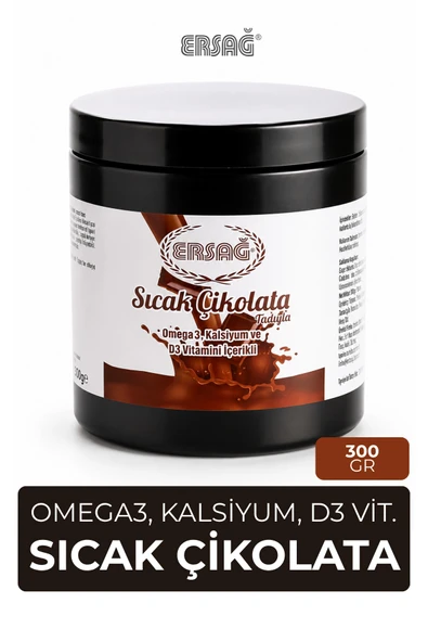 ERSAĞ Omega 3 ve D3 Vitaminli Sıcak Çikolata 300 GR ürün görseli 1