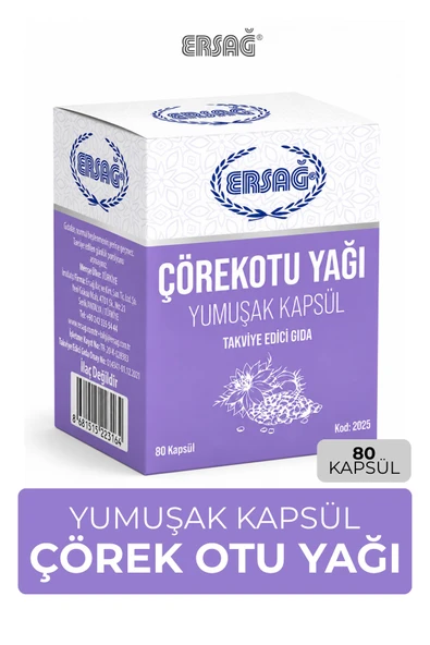 ERSAĞ Çörekotu Yağı Jel Kapsül 80 Kapsül ürün görseli 1