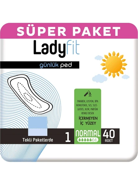 Ladyfit Günlük Ped Normal 40 Ped ürün görseli 1
