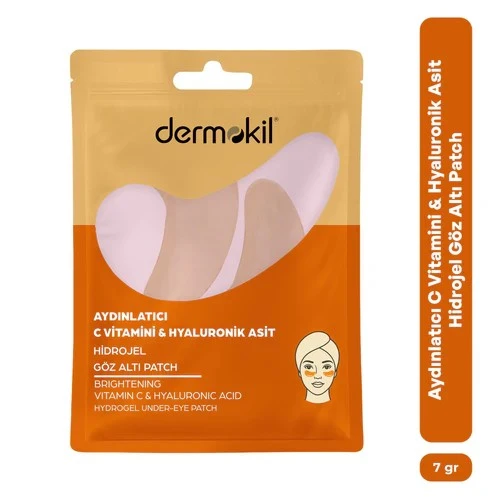 DERMOKİL AYDINLATICI C VİTAMİNİ VE HYALURONİK ASİT HİDROJEL GÖZ ALTI PATCH 7 GR ürün görseli 1